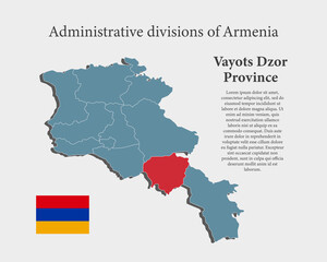 Vector map Armenia, province Vayots Dzor