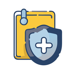 Obraz premium Medical and health insurance outline icon isolated