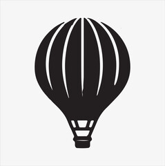 air balloon silhouette vector illustration on a White Background