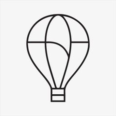 air balloon silhouette vector illustration on a White Background