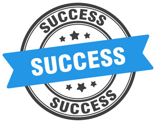 success stamp. success label on transparent background. round sign