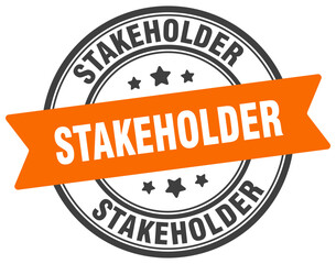 Obraz premium stakeholder stamp. stakeholder label on transparent background. round sign