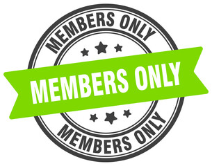 members only stamp. members only label on transparent background. round sign