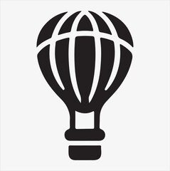 Obraz premium air balloon silhouette vector illustration on a White Background