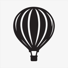 Obraz premium air balloon silhouette vector illustration on a White Background