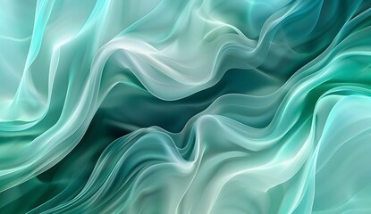 Obraz premium abstract background with smooth wavy lines in teal and green colors in the style of no artist 