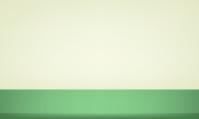 Obraz premium Green Studio background. Green Background Empty Room Studio with table. Space for selling products on the website. Abstract green showroom. Vector illustration.