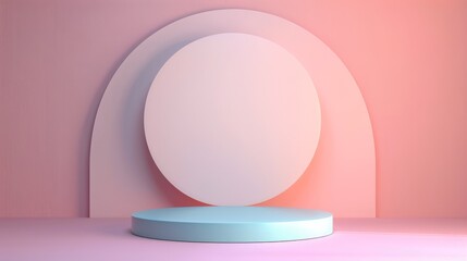 Abstract Minimalist 3D Render with Pastel Colors.