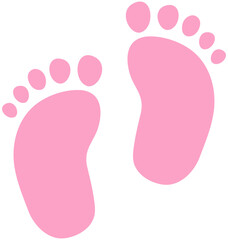 Isolated baby foot print flat icon design isolated on white background.