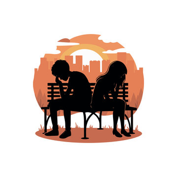 recommend clip art: Silhouette of sad and depressed person. Set of sitting sad young man and woman silhouette. Sad, unhappy, lonely man and woman in depression sitting and hugging their knees. Depressed people.