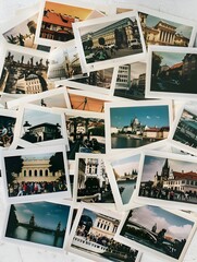 many polaroid photos from Europe vacation