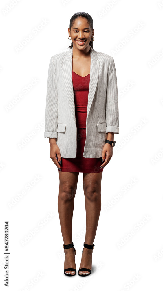 Poster happy woman in a blazer transparent png