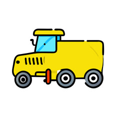 Naklejka premium Modern tractor icon illustration on white background. 