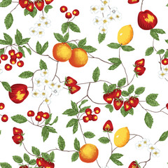 seamless pattern with fruits