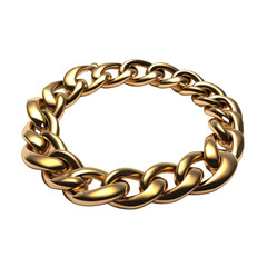 Obraz premium Elegant gold chain bracelet with large links, isolated on white background. Perfect for luxury jewelry and fashion related projects.
