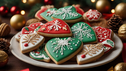 Colorful Christmas themed cookies