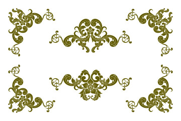 Classic Vitage Wedding Vector Ornaments Frames Separator Elements Classic Vintage Wedding Invitation Hand Drawn