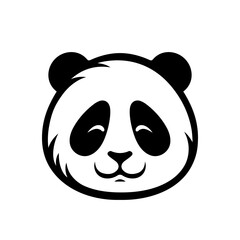 Panda bear face vector icon illustration