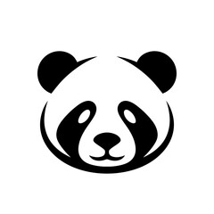Panda bear face vector icon illustration