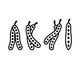 cluster bean icons vector design simple line black white flat illustration collection sets