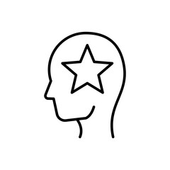 Star head outline icons, minimalist vector illustration ,simple transparent graphic element .Isolated on white background