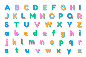 Png colorful english alphabet collection