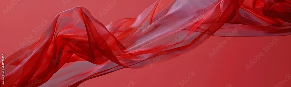 Canvas Prints Red background with beautiful transparent fabric. 