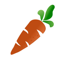illustration of a  carrot and green leaf cartoon 