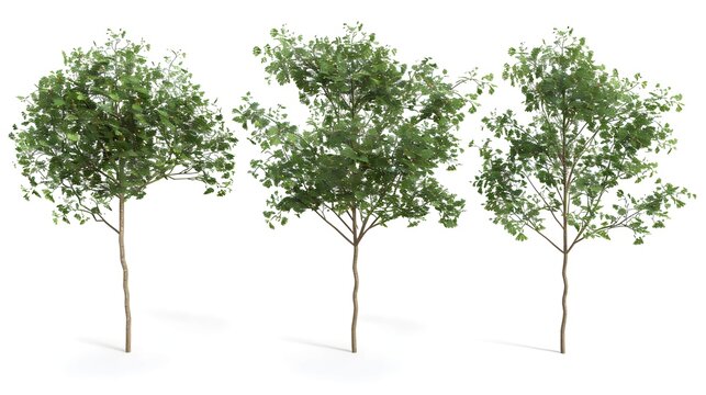 3d illustration of set Larrea cuneifolia tree isolated on white background