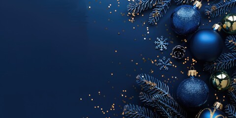 blue christmas wallpaper with copy space