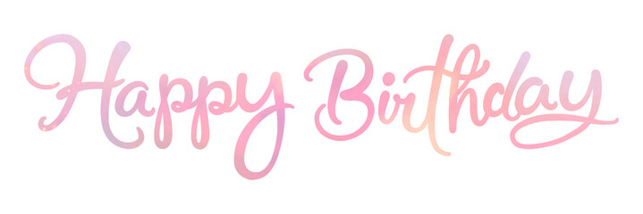 PNG happy birthday sticker, pastel pink calligraphy text in transparent background © Rawpixel.com