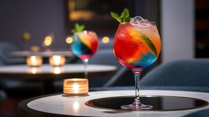 Alcohol cocktail drink on the table in restaurant
