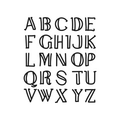 hand drawn alphabet design vector