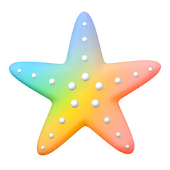 Obraz premium Aesthetic starfish png sticker, 3D rendering, transparent background