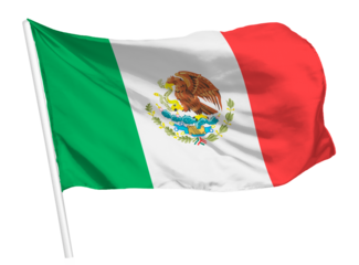 Mexican flag png waving, national symbol graphic