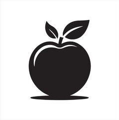 apple vector silhouette with a background