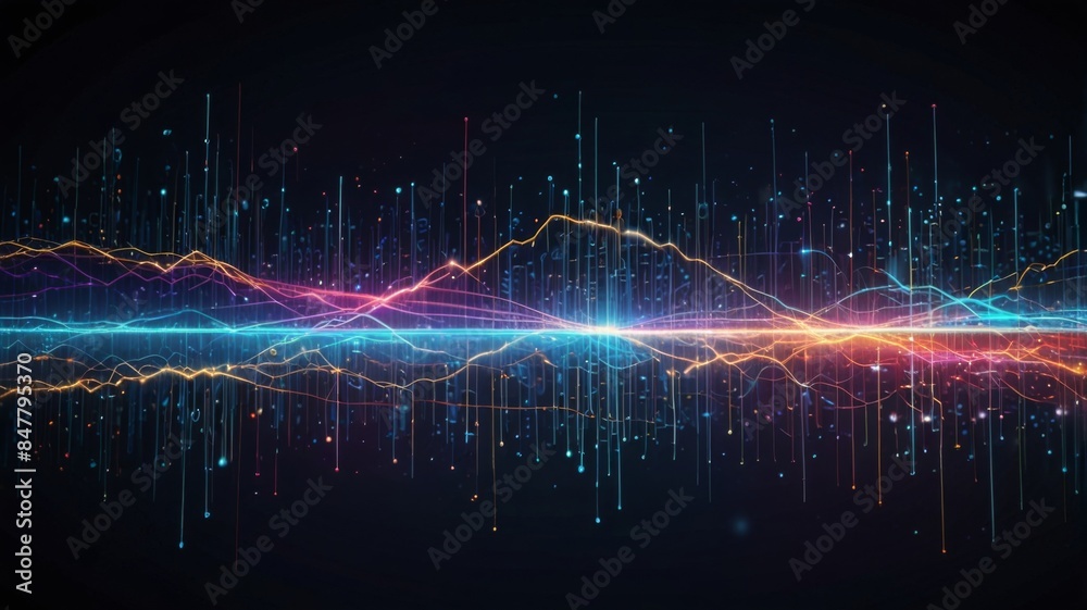 Aufkleber Abstract technology background of high speed global data transfer, ultra fast broadband and connection, digital cyber tech motion