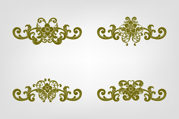 Classic Vitage Wedding Vector Ornaments Frames Separator Elements Classic Vintage Wedding Invitation Hand Drawn