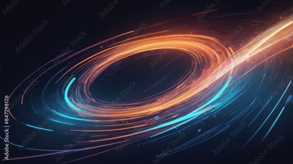 Poster Abstract technology background of high speed global data transfer, ultra fast broadband and connection, digital cyber tech motion