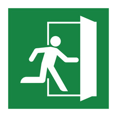 Fototapeta premium Exit Sign. Fire Exit Sign. Emergency Fire Exit Sign. Vector Illustration Isolated on White Background.