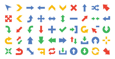 Arrow Pointer Vector Icon Set.Flat icons style