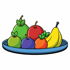 fruits for meal realistic vector illustration isolated