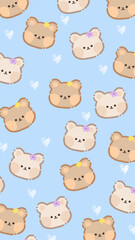 wallpaper of vector pattern - brown bears