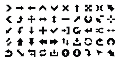 Arrow Pointer Vector Icon Set.Glyph icons style