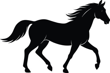 Obraz premium A Running Horse Silhouette Vector Illustration On White Background EPS 10