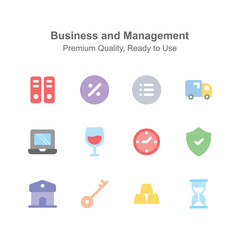 Grab this beautifully designed business and management icons