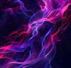 Fototapeta premium futuristic flowy backgrounds purple to blue, with the bottom edge of each color forming curved lines that glow slightly.