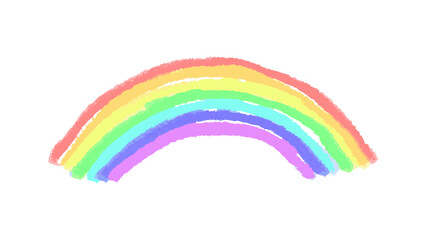  Colorful Hand-Drawn Crayon Rainbow Isolated on White Background