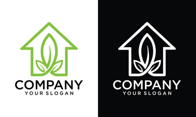 Green House Logo Template Design Vector Illustration