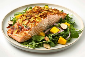 Tasty Chip-Crusted Salmon and Nutty Watercress Salad